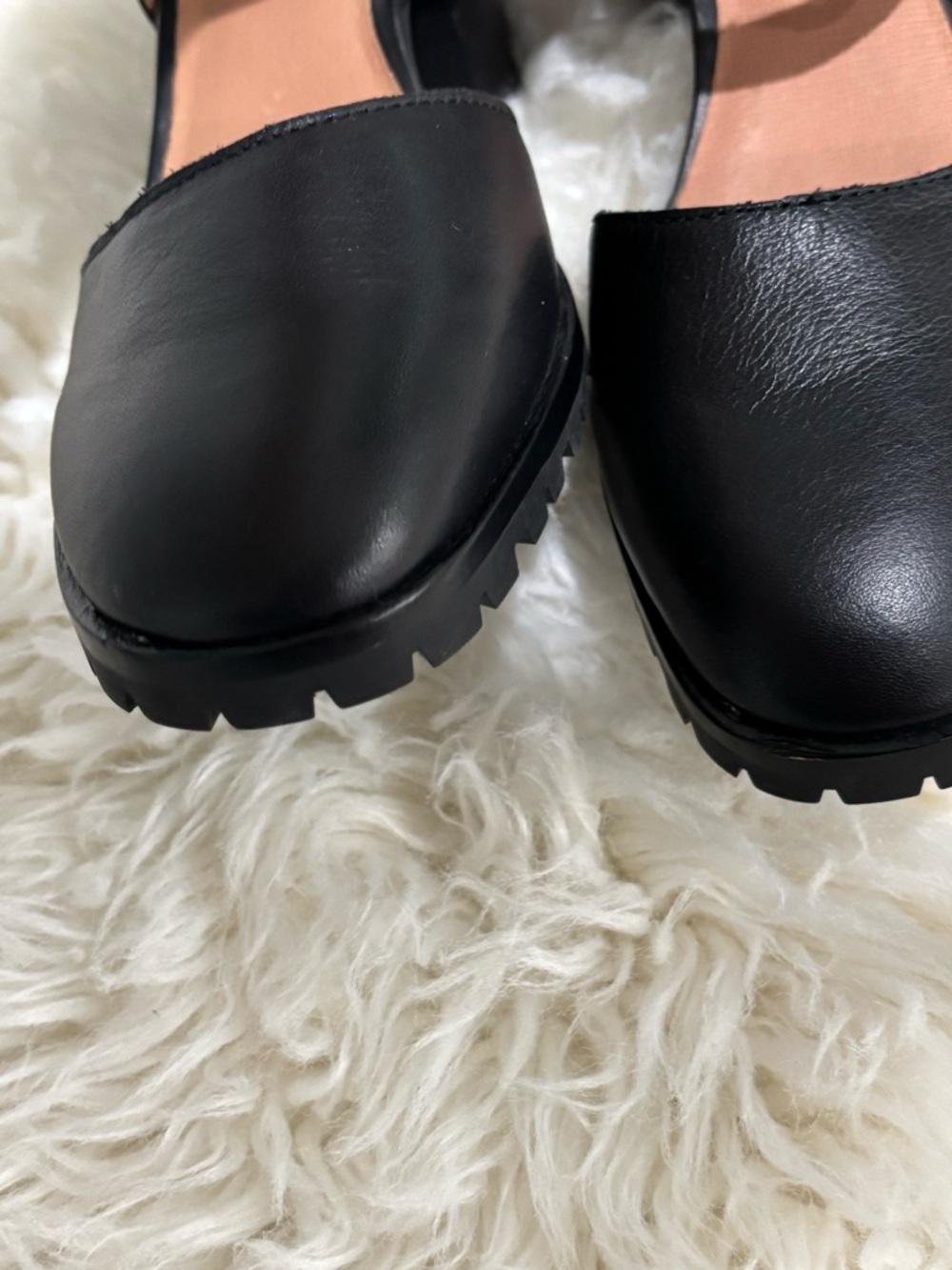 Madewell Claudie Lug Sole Mary Jeans Leather Black Size 8.5 - Picture 5 of 10